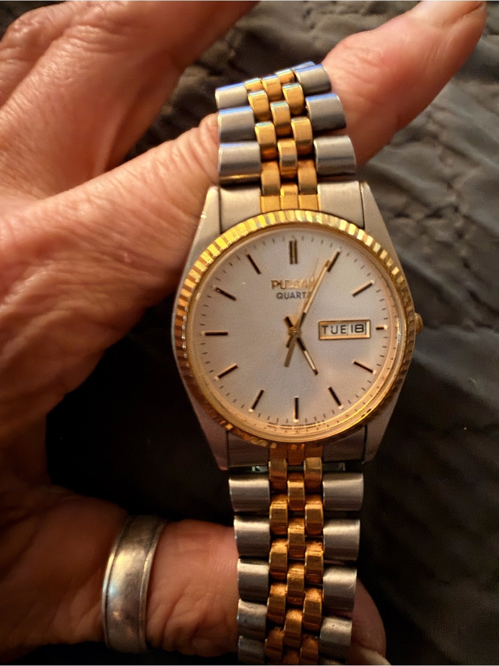Mens Pulsar Quartz by Seiko Two-Tone - Gold & Silver